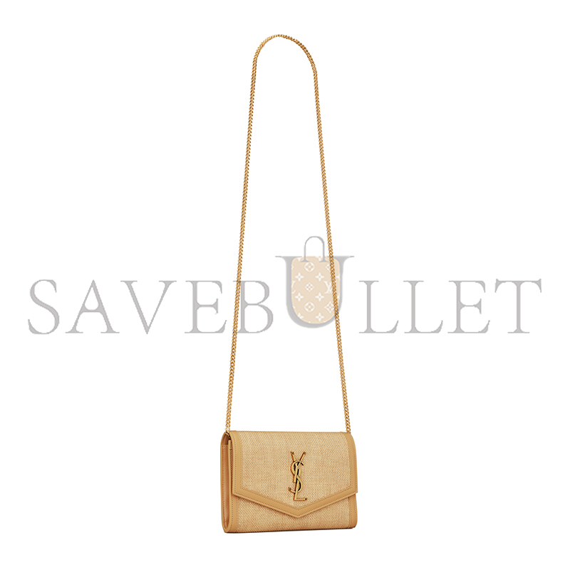 YSL UPTOWN CHAIN WALLET IN MICRO RAFFIA 6077882UF1W9985 (19*12*3cm)